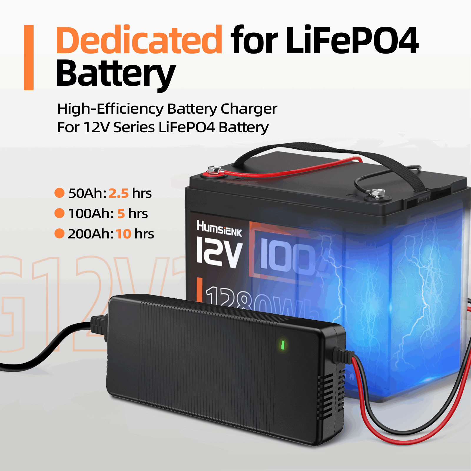 Humsienk 14.6V 20A LiFePO4 Battery Charger Dedicated for LiFePO4 Battery